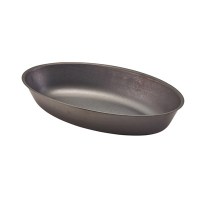 Black Vintage Steel Oval Dish